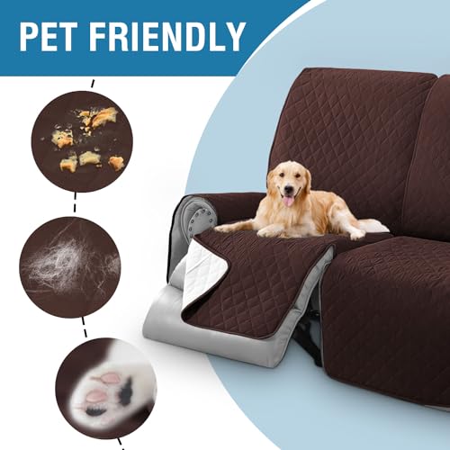 H.Versailtex PART-HVXKQFS-RECLINER-2BROWN 100% Waterproof Recliner Loveseat Slipcover 2 Pieces Sofa Covers thumb #5