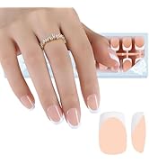 Dsixnails French Soft Gel Nail Tips, Short Nude French Tip Press on Nails, 3 in 1 Square Pre-Last...