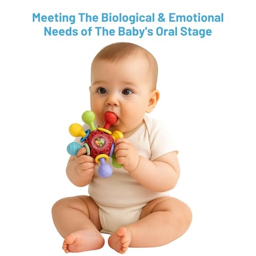 Image of Baby Montessori Sensory for 0-6 6-12 Months, Baby Teether Teething for Babies 0 3 6 9 12 18 Months, Newborn Infant Learning Developmental Gifts for 1 2 Year Old Boys Girls (Red)