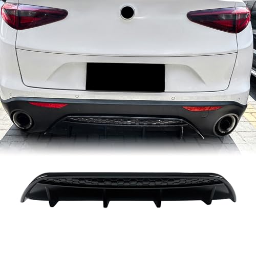 Diffuseur pare-choc arrière pour Alfa Romeo Stelvio 2017 à 2024 kit carrosserie spoiler noir
