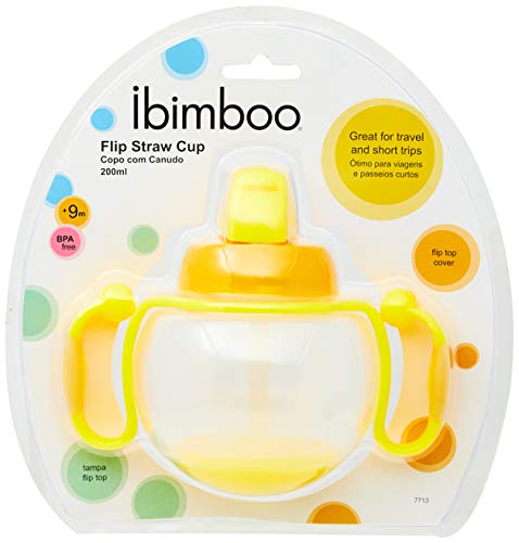 Copo Treinamento com Canudo Amarelo, Ibimboo, Amarelo