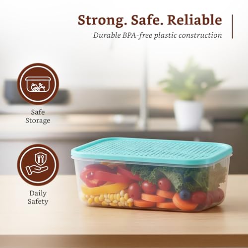 Image of Amazon Brand - Solimo Plastic Container Set with Airtight Lids | BPA-Free | Microwave & Dishwasher Safe | Kitchen Storage Containers | Set of 21