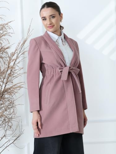 Image of PLAGG Women's Notched Lapel Long Overcoat