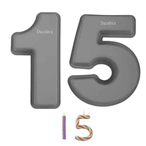 Ducodocu Silicone 3D Number Cake Pan 15/51th Birthday 2-Pack