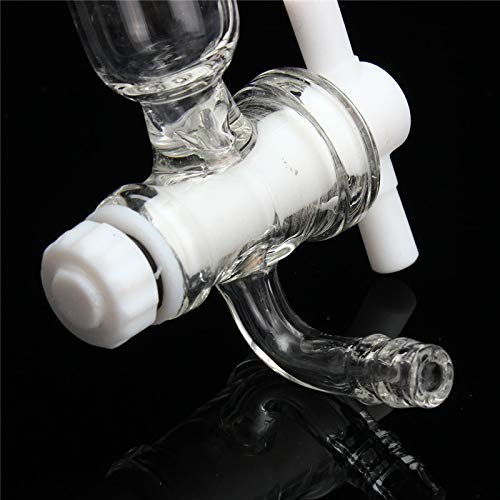 RanDal 24/40 Adattatore Di Controllo Del Flusso Di Vuoto Di Vetro Con Ptfe Rubinetto Maschio A Terra Giunto Ad Angolo Retto Collegamento Tubo 90 Gradi Bend