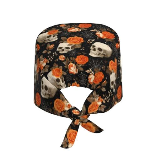 Image of Working Cap Scrub Cap with Sweatband Adjustable Unisex Tie Back Hat for Cleaning Farm Nursing