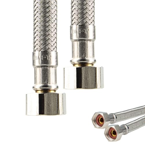 tecuro Sanitär Verbindungsschlauch 3/8 ÜWM x 3/8 ÜWM x 150 mm, KTW-A- DVGW geprüft, temperaturbeständig von -5°C bis 70°C