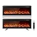 Nordivale 40"/102cm Recessed Electric Fireplace, Wall Mounted/Freestanding Media Wall Fireplace 750/1500W with Remote & Touch Buttons Controlled, 12 LED Color Electric Log Burner, Overheat Protection