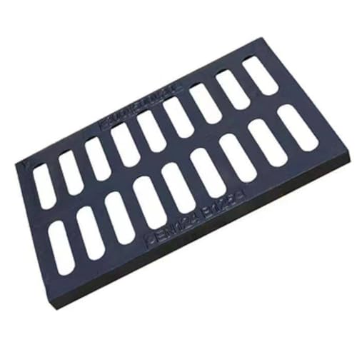 Canaleta Desague con Rejillar de Hierro Fundido, Rejilla Desague Terraza, Tapa de Alcantarilla Cuadrada de Metal para Patio, Garaje, Granja, Terraza(40x60x3cm/16x24x1.2in)