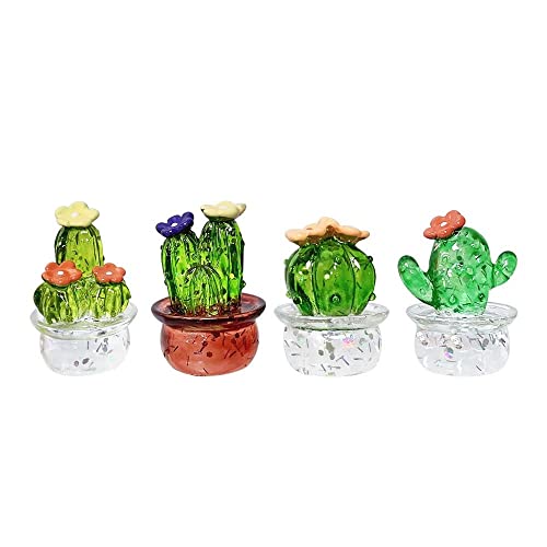 4Pcs Mini Cactus Figurines Ornaments Desktop Craft...
