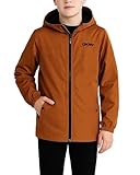 DKNY Boys Fleece Jacket - Water and Wind Resistant Polar Fleece Lined Boys Windbreaker Jacket - Cozy Outerwear Kids Jackets, Size 8, Timber