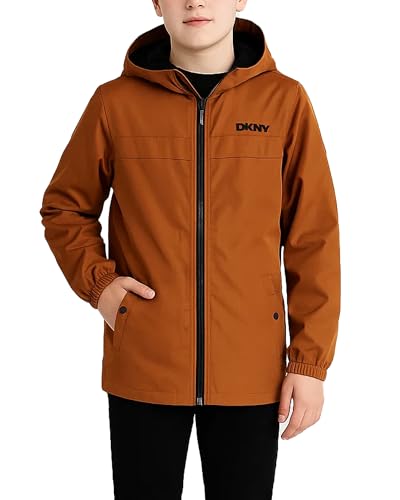 Image of DKNY Boys Fleece Jacket - Water and Wind Resistant Polar Fleece Lined Boys Windbreaker Jacket - Cozy Outerwear Kids Jackets