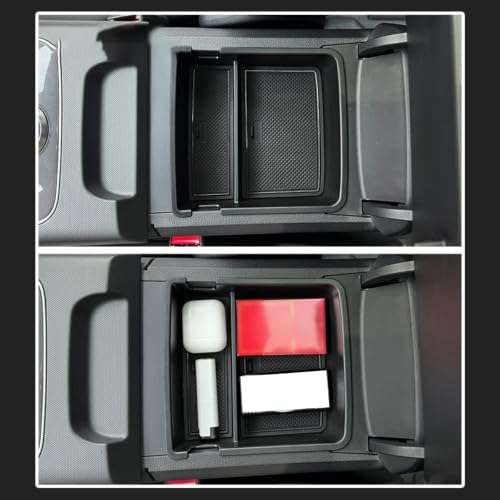 Caja almacenamiento reposabrazos para BYD King organizador de consola central de plastico negro 5