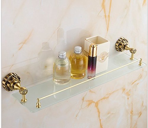 Étagère en verre murale antique pour organiser vos produits de beauté dans une ambiance spa