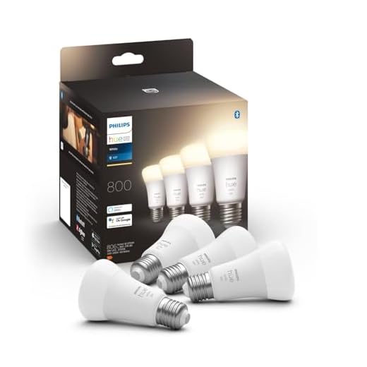 Philips Hue White ljuskälla E27 4-pack, LED 9W, A60, 806 lumen, 2700 Kelvin, Zigbee & BT, livslängd 25000 timmar, röststyrning via Amazon Alexa, Google Home Assistant och Siri