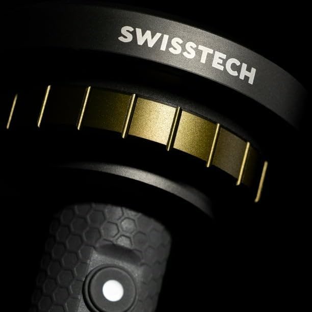 Close-up of flashlight base with dirt