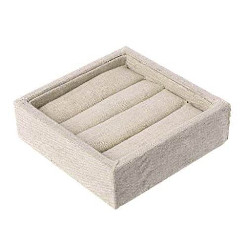 Hergon Ring Schmuckhalter Kasten, Ringkasten Ringständer, Schmuckaufbewahrung Ringlade Schmucklade (Weiß) Cover