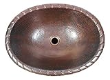 SimplyCopper 19' Oval Copper Hand Made Bathroom Sink Decorative Edge