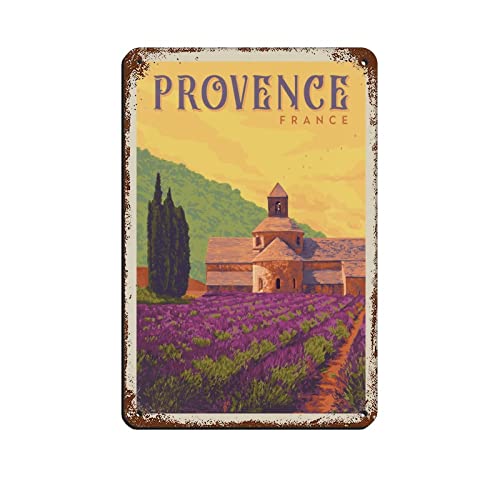 NPRZM Plaque en métal vintage style Provence, décoration murale, style rétro, idéal pour la maison, la cuisine, le bar, le café, le club, la cave, 20 x 30 cm