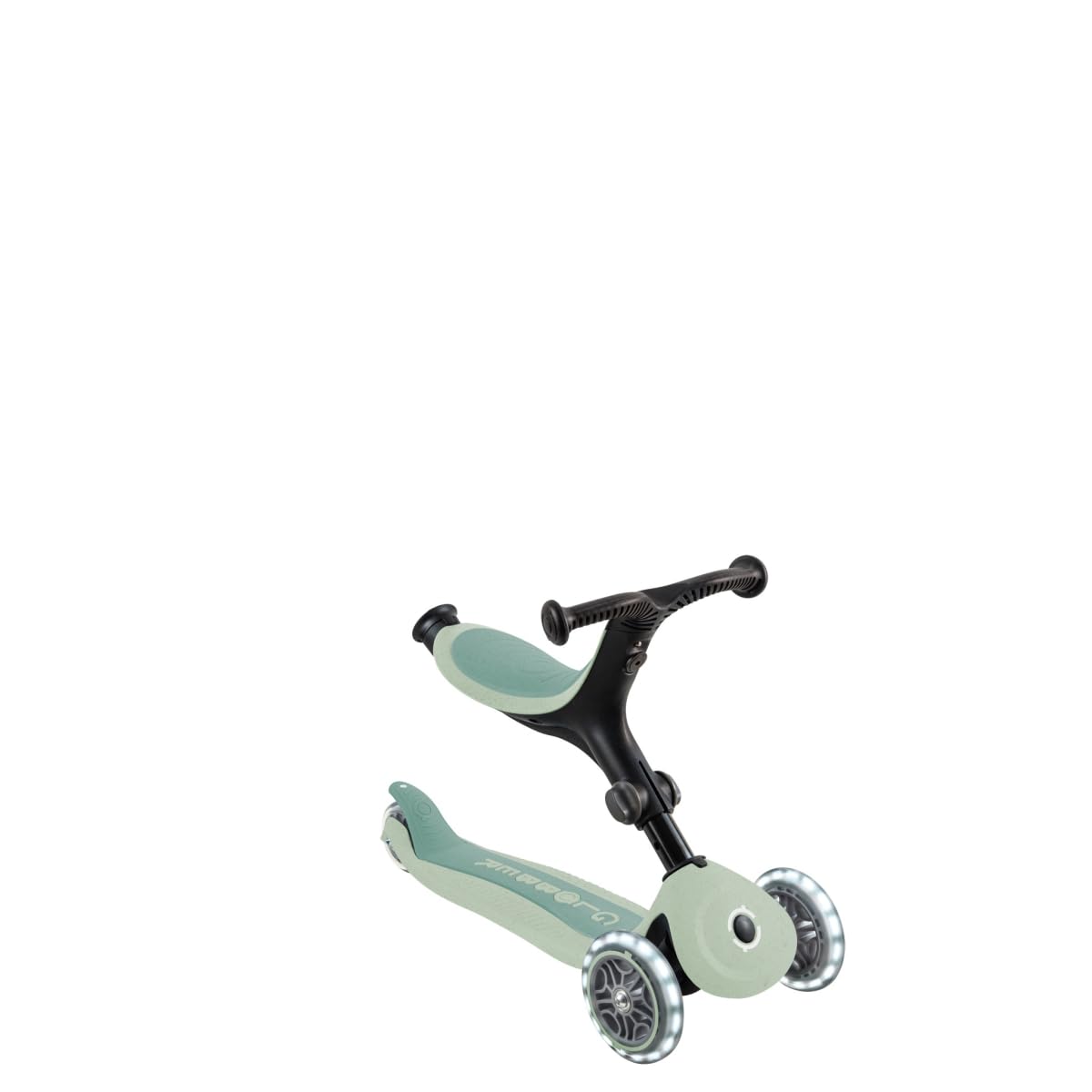 GLOBBER GO-UP Active Lights ECO 3in1 – Tretroller, Dreirad und Laufrad für Kinder – höhenverstellbares Kinderfahrzeug – 3rädrig bis 7 Jahre