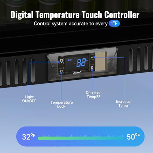 Image of Tylza Back Bar Cooler With 3 Glass Doors, 312L Under Counter Back Bar Refrigerator with LED Lighting, Safety Locks, Counter Height Bar Beverage Cooler for Beer, Soda Drinks, Wine, Black