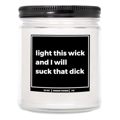 You Nique Designs Light Me When You Want a BJ 9 Oz Candle Gift for Him Husband Boyfriend Funny Candles for Men - Funny Inappropriate Gifts Naughty Gifts for Men Him 466 (Lavender&VanillaA 4oz)