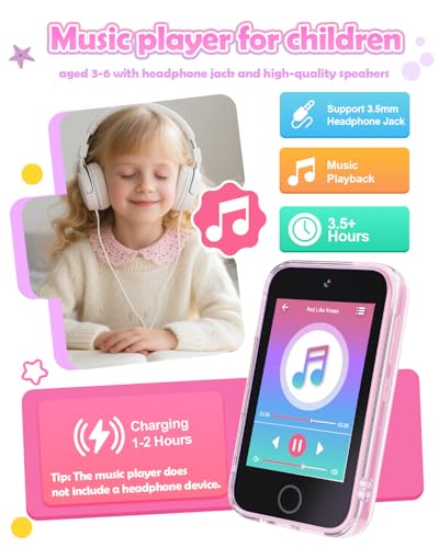 Image of Dylanto Kids Phone,3.5'' Touchscreen Phone for Kids Learning Play Toys for 3-9 Years Old Girls with Dual Camera,Video Players,Game,Christmas Birthday Gifts for Girl Age 3 4 5 6 7 8 9 (Pink)