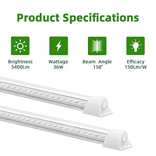 Superiorly 4Ft Led Retrofit Kit,36W Magnetic Led Troffer Retrofit Kit 2X4 Ft,5400Lm,5000K Daylight White,T8 T10 T12 Fluorescent Replacement,Transparent Cover,1 Driver 2 Tubes Per Kit #TOP4