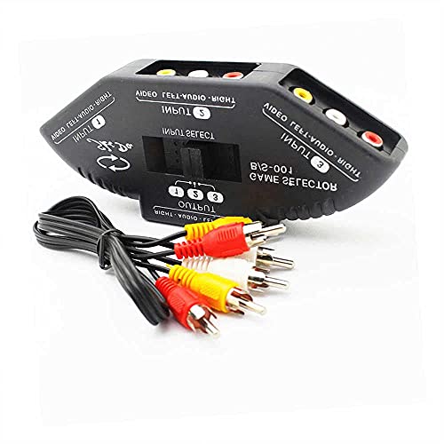 Image of atdaraz 3 Way Audio Video RCA Switch Selector Splitter Box AV Patch Cable for Connecting 3 RCA Output Devices to TV