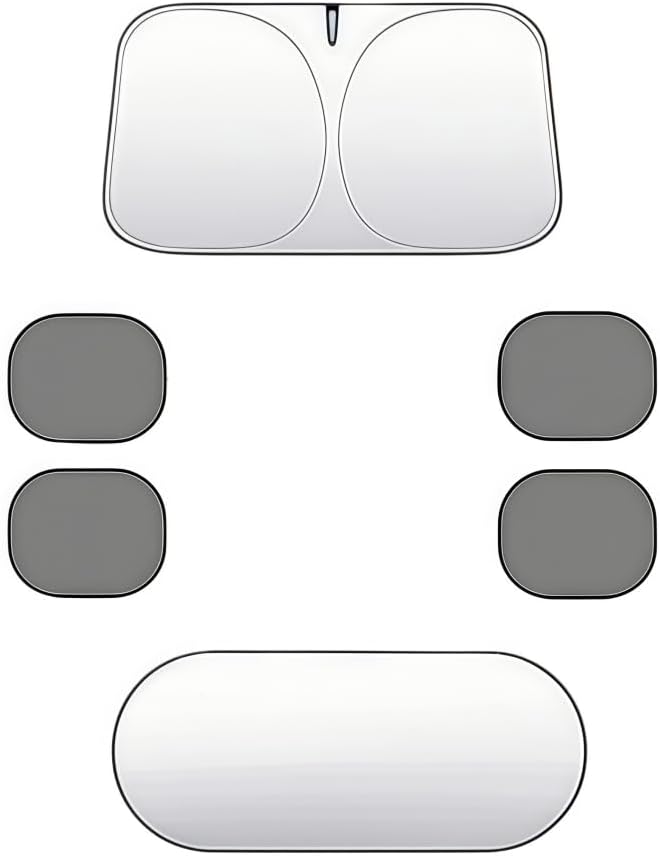 Car Window Sun Shade Set for Saab 9-4X 2011-2012, Titanium Silver Front & Rear Covers wi...