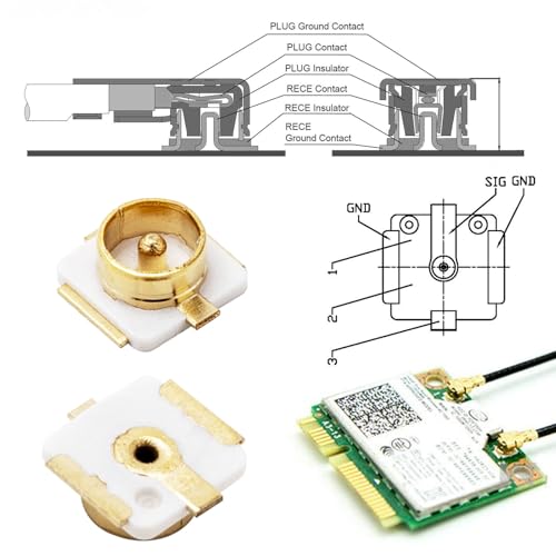 Conector U.FL SMD Receptáculo Hembra para PCB 50 unidades miniatura 3