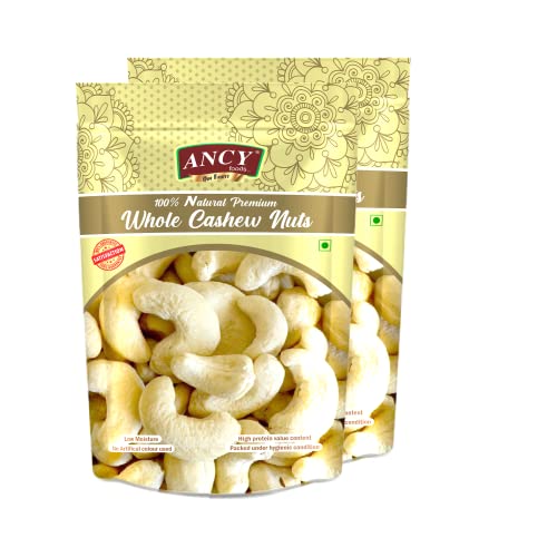 Image of Ancy Kaju (Cashew) 500 Grams (250 Grams X 2) for All Ages | High in Protein and Boosts Energy and Build Immunity | Healthy Nutritious Cashew Nut | Delicious Vegan & Crunchy Kaju Nut for Cooking and Raw Eating