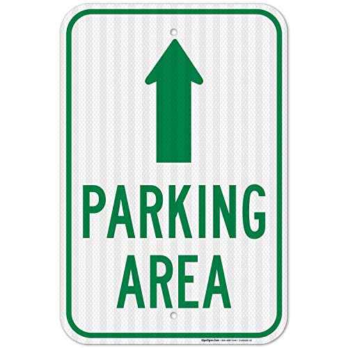 Parking Area with Ahead Arrow Sign,