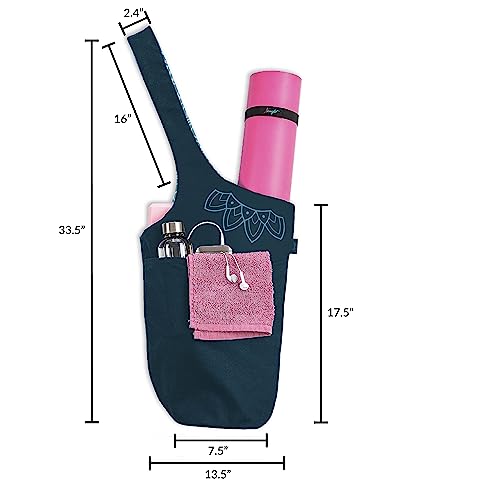 Zenifit Yoga Mat Bag – Versatile Yoga Bag with Mat Straps & Storage Pockets, Holds Yoga & Pilates Mats, Lightweight & Durable, Two-Tone Teal - Thumbnail 3