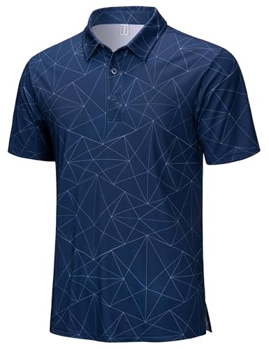 Image of TACVASEN Mens Polo Shirts Short Sleeve Quick-Dry Lightweight Golf Shirt Summer Casual Moisture Wicking Work Sports Tops Royal Blue, XL