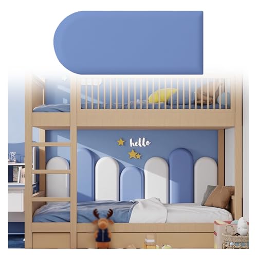 JIAYING Anti-Collision Rembourrage Mural for Enfants Auto-adhésif Panneaux Muraux, 3D Rembourré Autocollants Muraux Tatami Panneau Protection Tête De Lit(Blue,20cmx50cm-1pc)