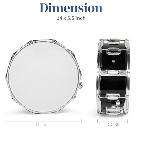 image for Ktaxon 14 x 5.5 inches Snare Drum Set, Marching Snare Drum Kit for Stu