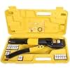LFGUD 10T Hydraulic Crimping Tool 12-2/0 AWG Battery Cable Crimping Tool 0.43 inch Stroke Hydraulic Lug Crimper Electrical Terminal Crimper with 9 Pairs of Die Sets