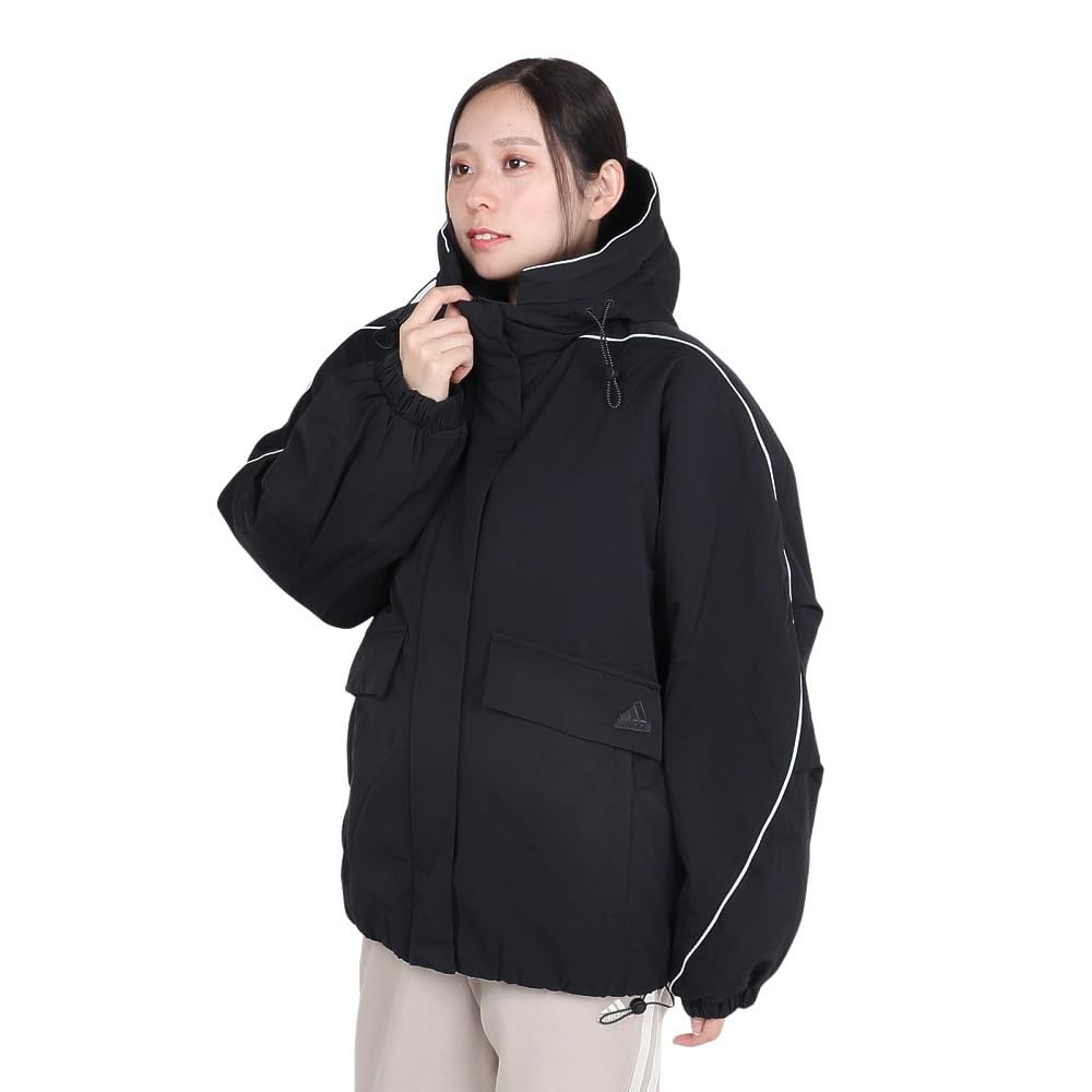 adidas フリルリボン付き長袖ジャケット　ブラック　XLサイズ　JI7536 adidas フリルリボン付き長袖ジャケット ブラック XLサイズ JI7536