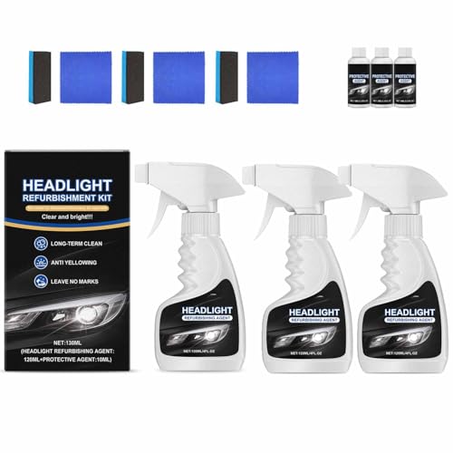 Kit de restauración de faros para automóviles, limpiador multifuncional en aerosol, pulidor para restauración de faros, recubrimiento hidrofóbico mejorado