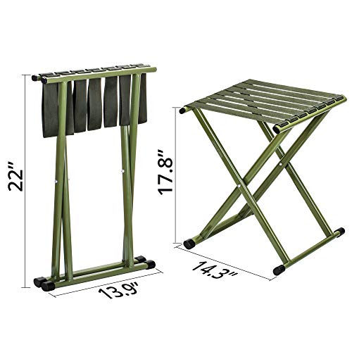 Triple Tree Folding Stool, 2-Pack Portable Camping Stool 17.8Inch Height Lightweight Stainless Steel Foldable Chair For Outdoor Camping Walking Hunting Hiking Fishing, Support 600 Lbs #TOP4
