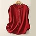 Aniywn Tank Tops Women Loose Fit Workout Button Up Cute Ruffle Neck Blouses Loose Fit Sleeveless Shirts Casual Summer Top Red