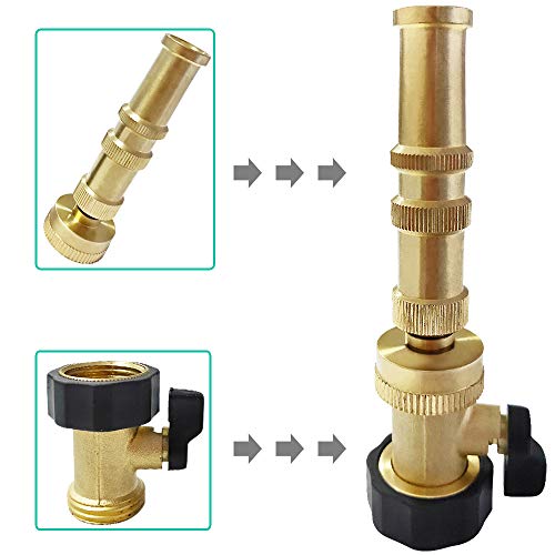 HQMPC Heavy Duty Brass Shut Off Valve Garden Hose Shut Off Valve Garden Hose Connector (2PCS) +4 Extra Pressure Washers by HQMPC - Image 6