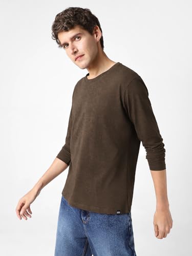 Image of Urbano Fashion Men's Printed Full Sleeve Slim Fit Cotton T-Shirt