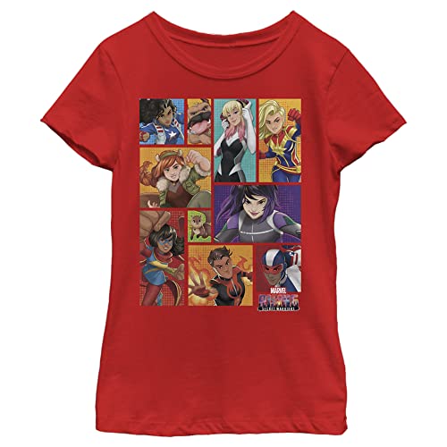 T-shirt Marvel fille Little Big Group Blocks anti-irritation en coton naturel