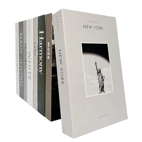 8 PCS Decorative Books, Ediactcyl Decoration Faux Books for Home Decor | Modern Fake Books for Bookshelf Coffee Table (M68)