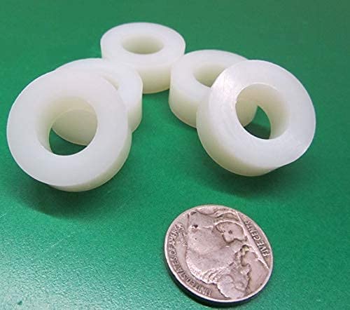 Natural Nylon Spacer Unthreaded 1/2" Screw Size x 1.00" OD x .505" ID x .250" Length 50 Pcs
