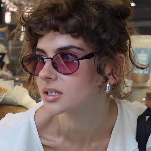 Sunglasses Uv400 Protection | Small Frame Metal Oval Steampunk | for Women Men Outdoor Sports & Driving2