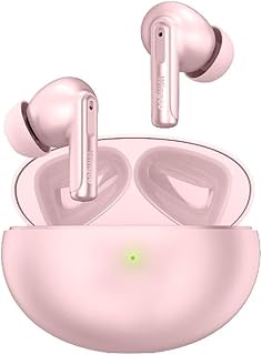 سماعات أذن وينجو تتميز بتصميم مريح وناعم من اي بادز (وردي ناعم)، لاسلكي، داخل الأذن