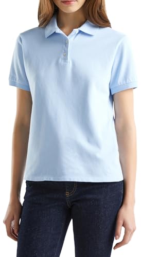 United Colors of Benetton Maglia Polo M/M 3WG9D300E, Celeste 2K3, XXS Donna